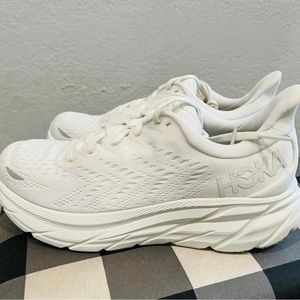 Hoka Clifton 8 running shoe, eggnog/shifting sand